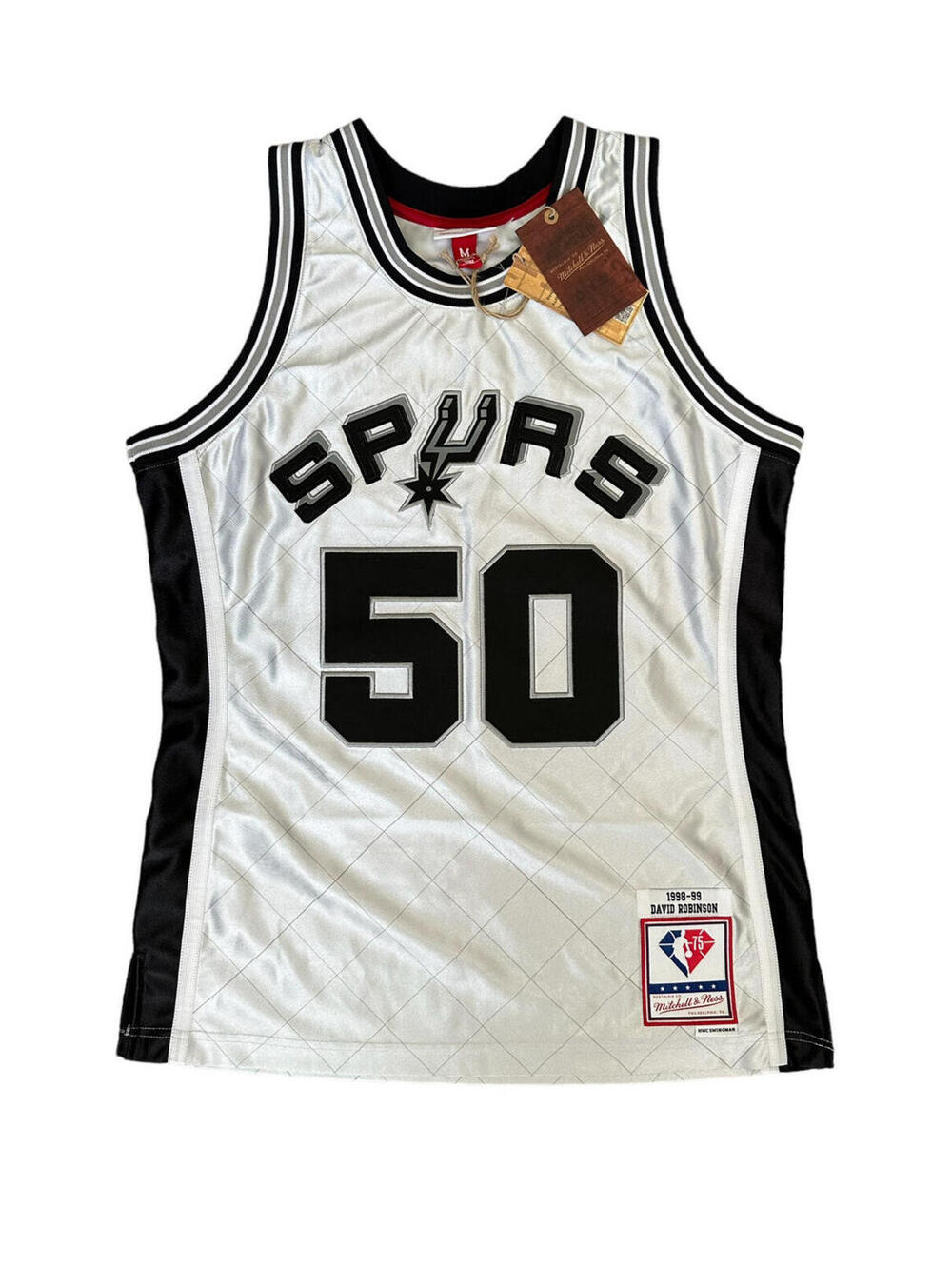 Mitchell & Ness Spurs David Robinson #50 Platinum Swingman Jersey Men’s Medium